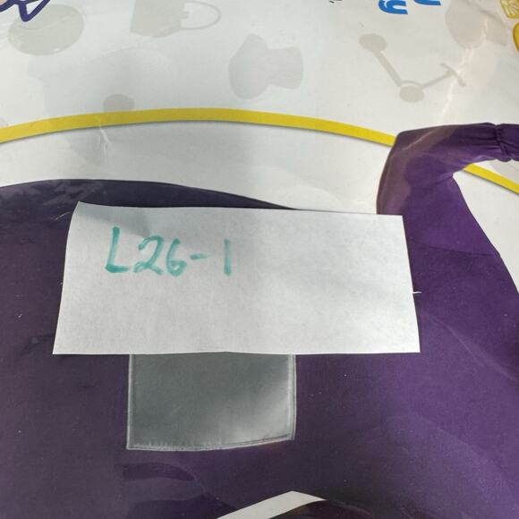 Spirit Halloween TInky Winky Costume Adult One Size Jumpsuit Hood Gloves Purple - Picture 6 of 6